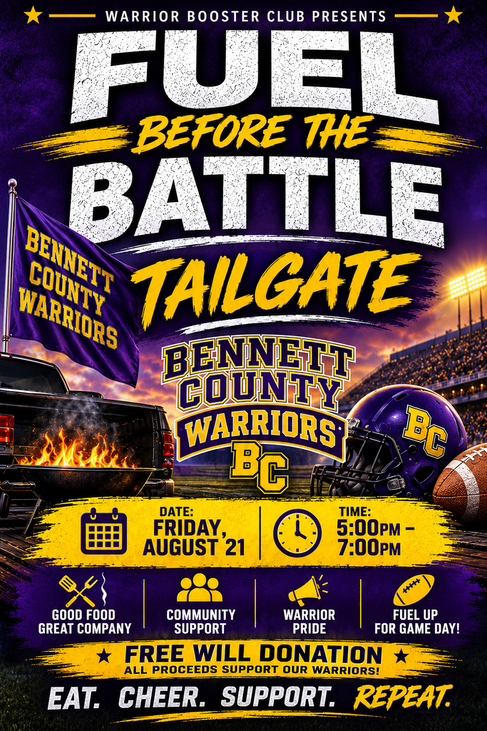 Tailgate for BC Warrior Football Friday Aug. 21, 5:00-7:00 PM