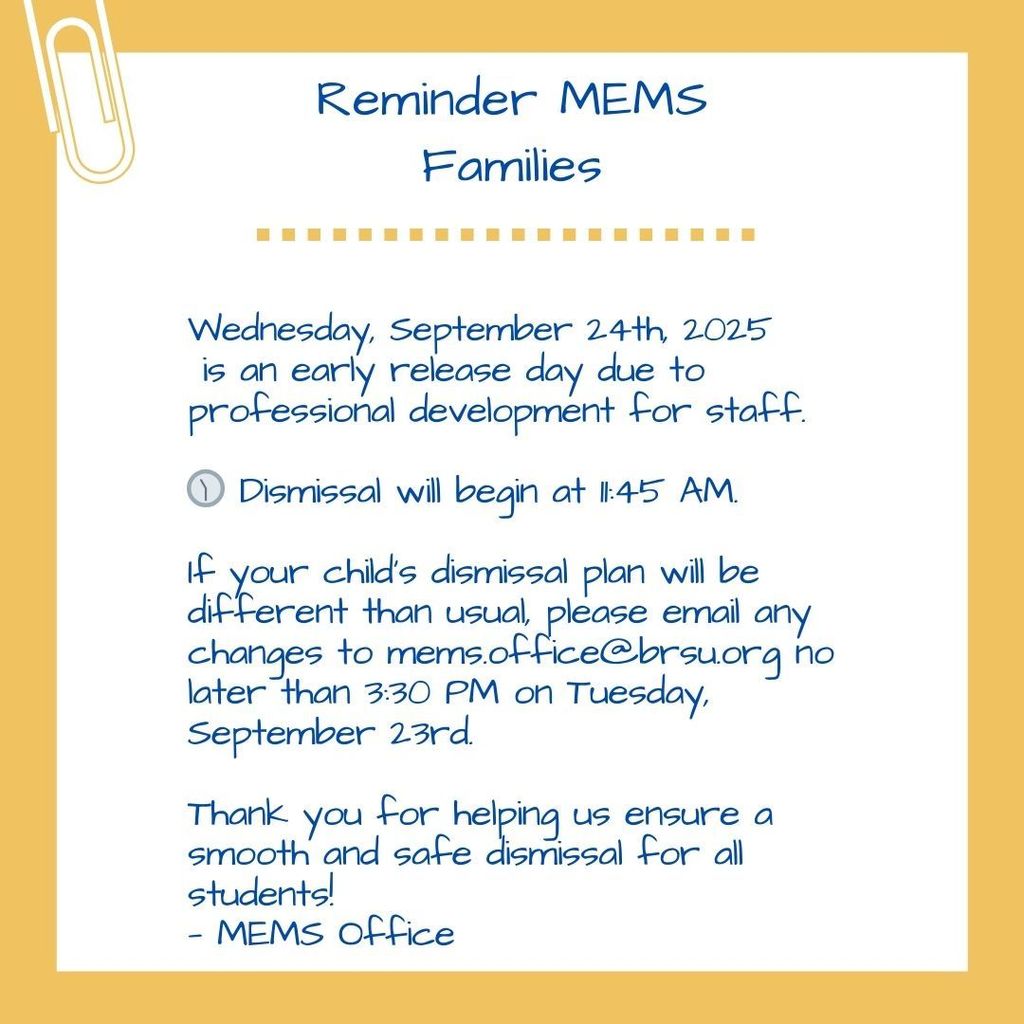 REMINDER MEMS FAMILIES 