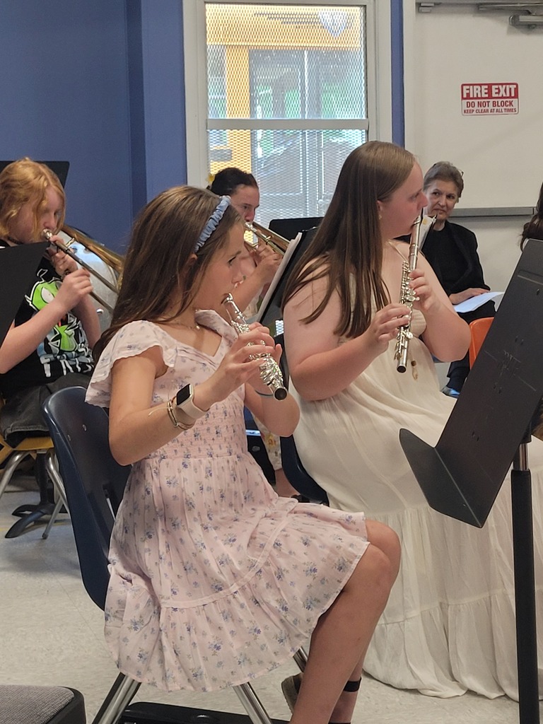 students at concert singing and playing instruments