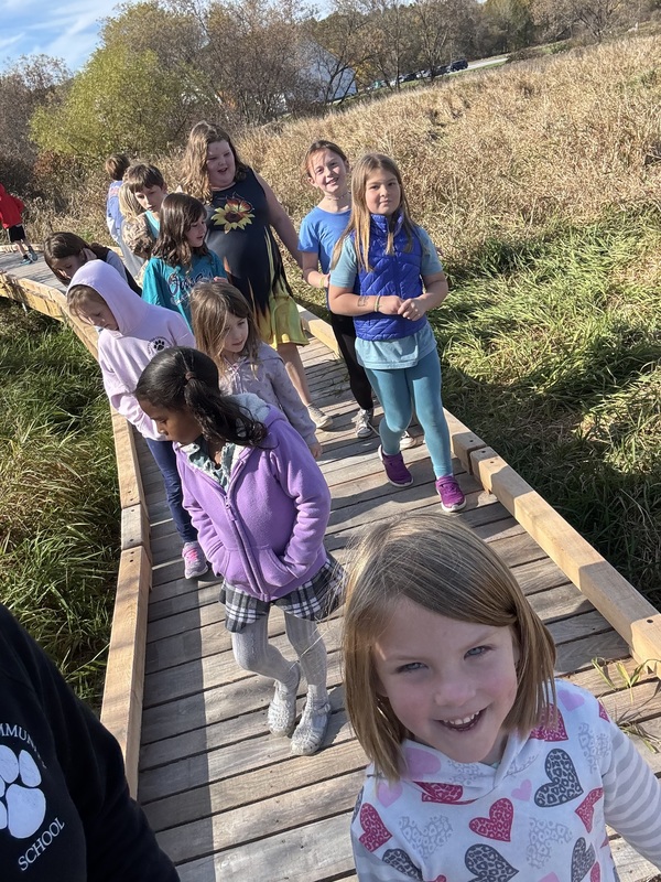 Boardwalk with students