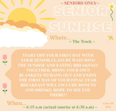Senior Sunrise 2025 Information