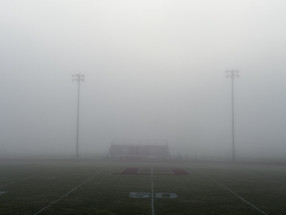 Bentley Football Field with Fog