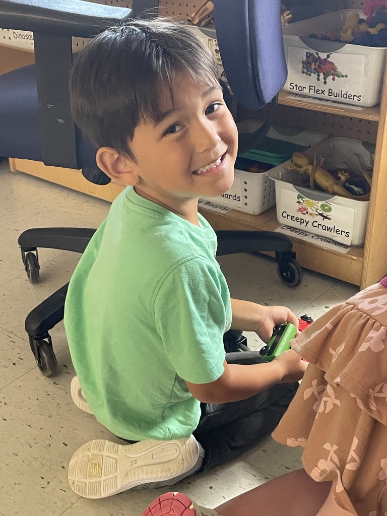 Boy smiling in classroom