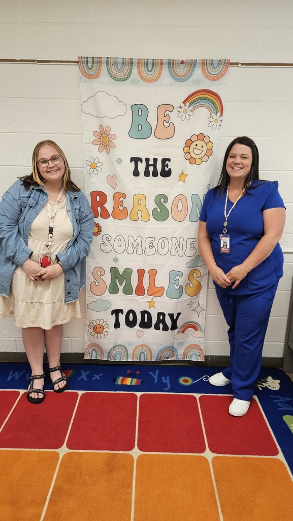 Lead teacher, Ms. Kayla Williams, and school nurse, Mrs. Laura Angus, stand ready to welcome their "little bulldog" preschoolers at the Open House on August 27.