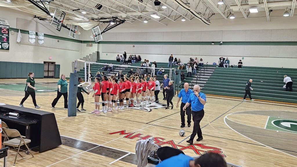Image shows the girls shaking hands with Genesee after the last game.