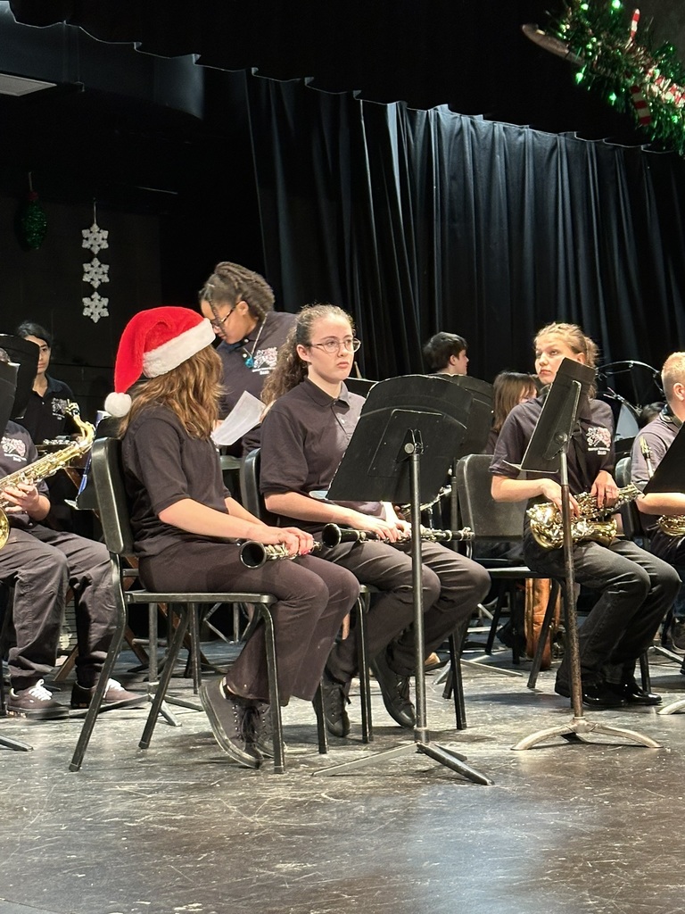 The image shows students playing at the band concert.