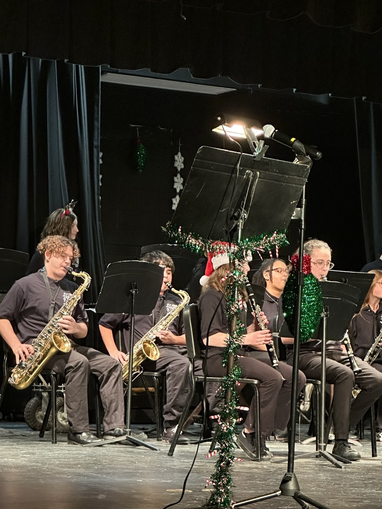 The image shows students playing at the band concert.