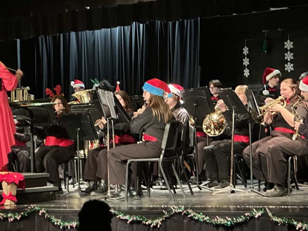 The image shows students playing at the band concert.