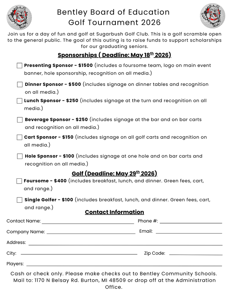 BOE - Golf Tournament 2026 - Form