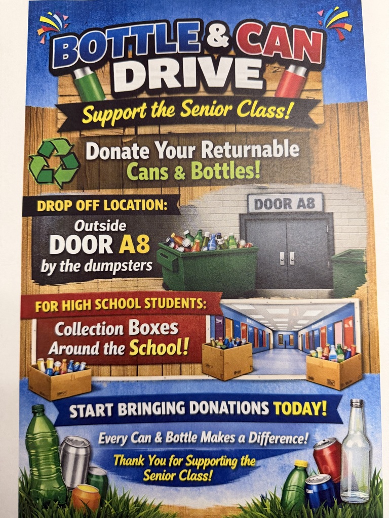 bottle and can drive for senior class information 