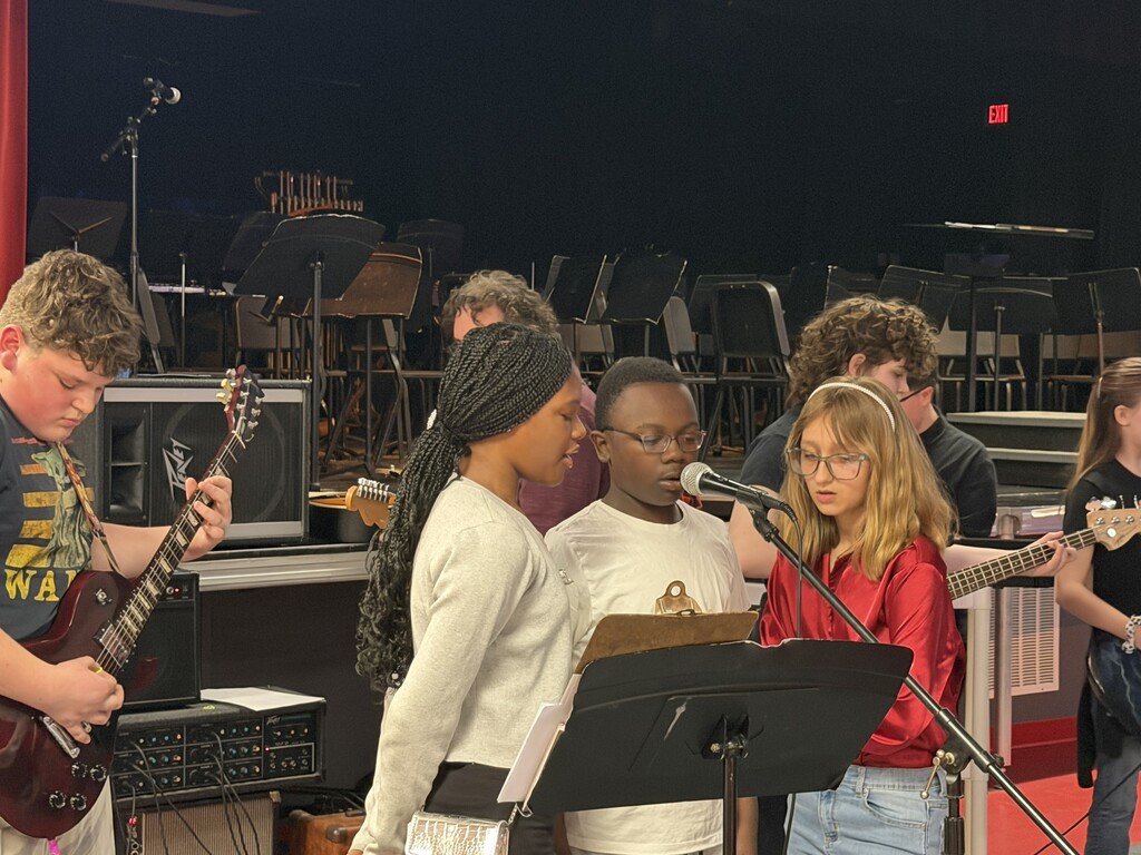 Band students on stage.