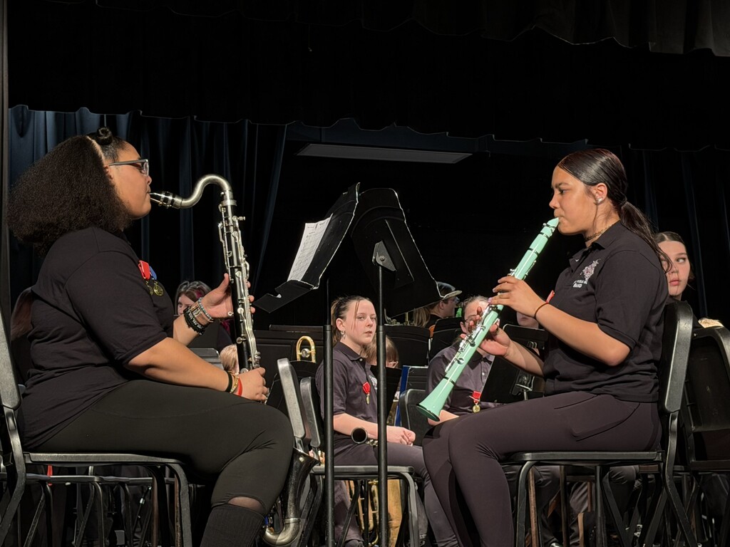 Band students on stage.