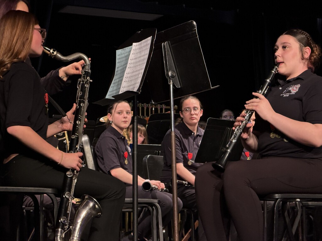 Band students on stage.
