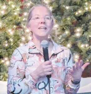 Bentley Superintendent Kristy Spann talks about Baldry and the other board of education members who have given back to the community. Photo by Gary Gould