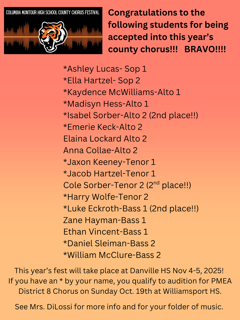 Columbia-Montour County Chorus List