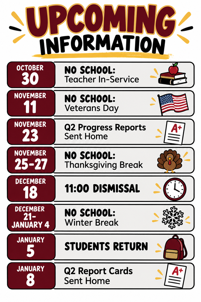 Upcoming Information