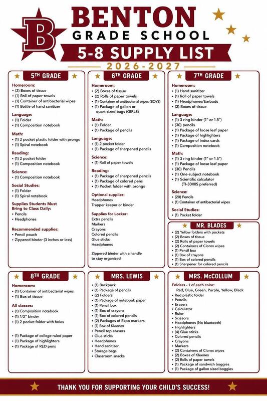 5-8 Supply List