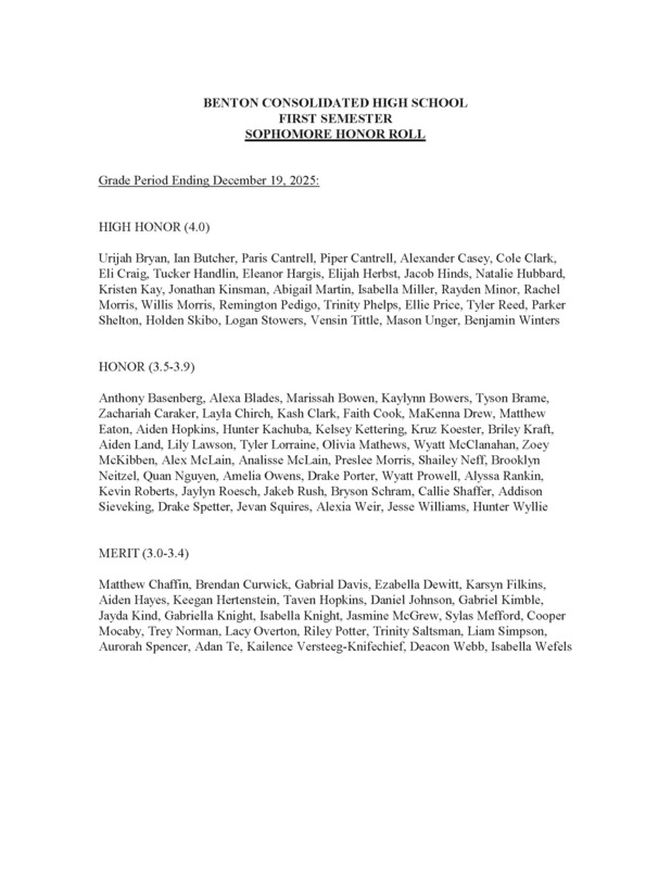 soph honor roll 25-26