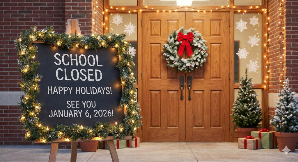 School closed for holidays.