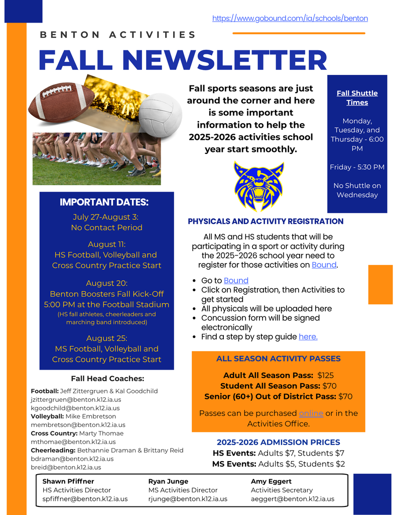 Benton Activities Fall Newsletter