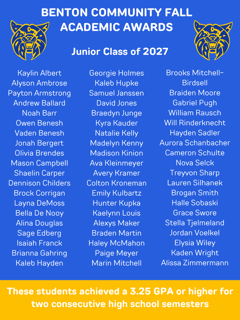 Junior Class Academic Awards