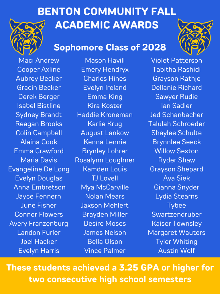 Sophomore Class Academic Awards