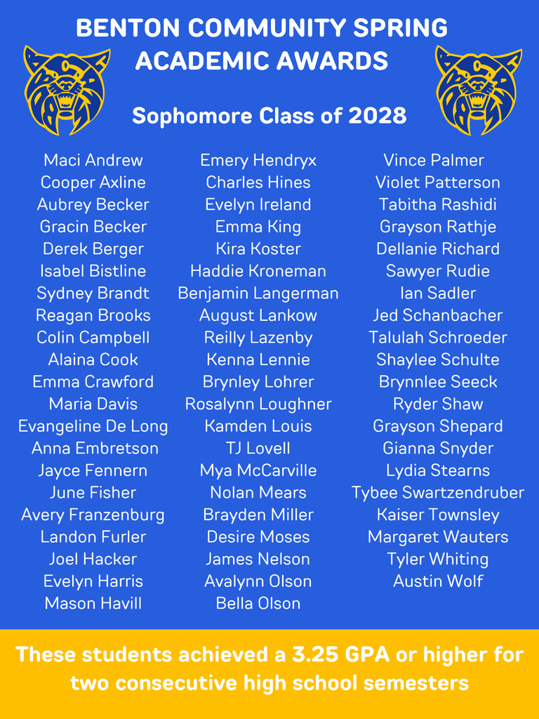 Academic Awards- Sophomores