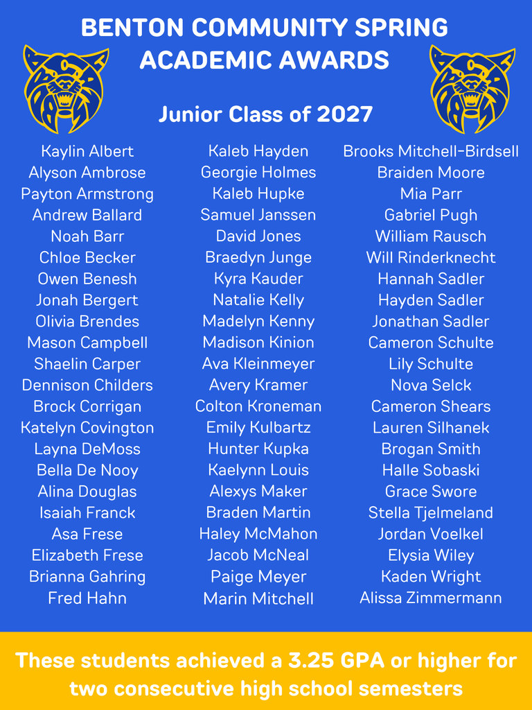 Academic Awards- Juniors