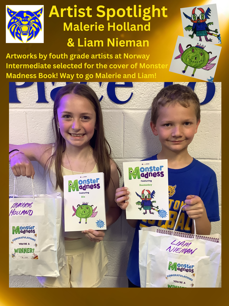 MONSTER MADNESS BC Artist Spotlight- Malerie Holland and Liam Nieman- 4th Grade Norway Intermediate