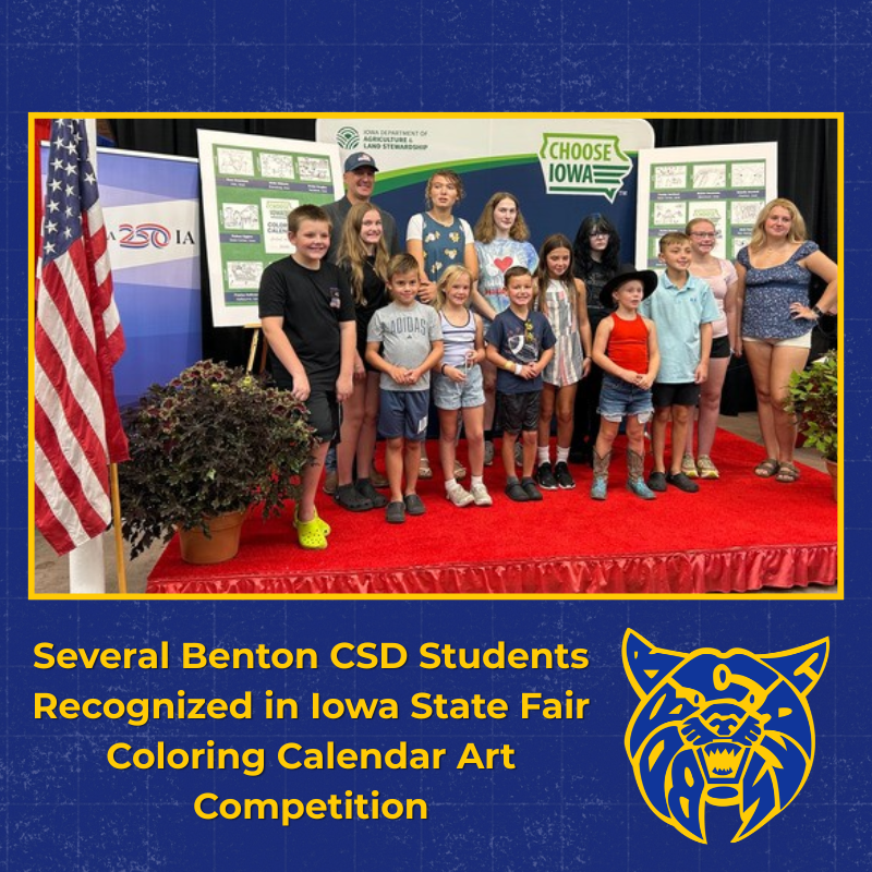 Several Benton CSD students recognized in Iowa State Fair Coloring Calendar Art Competition