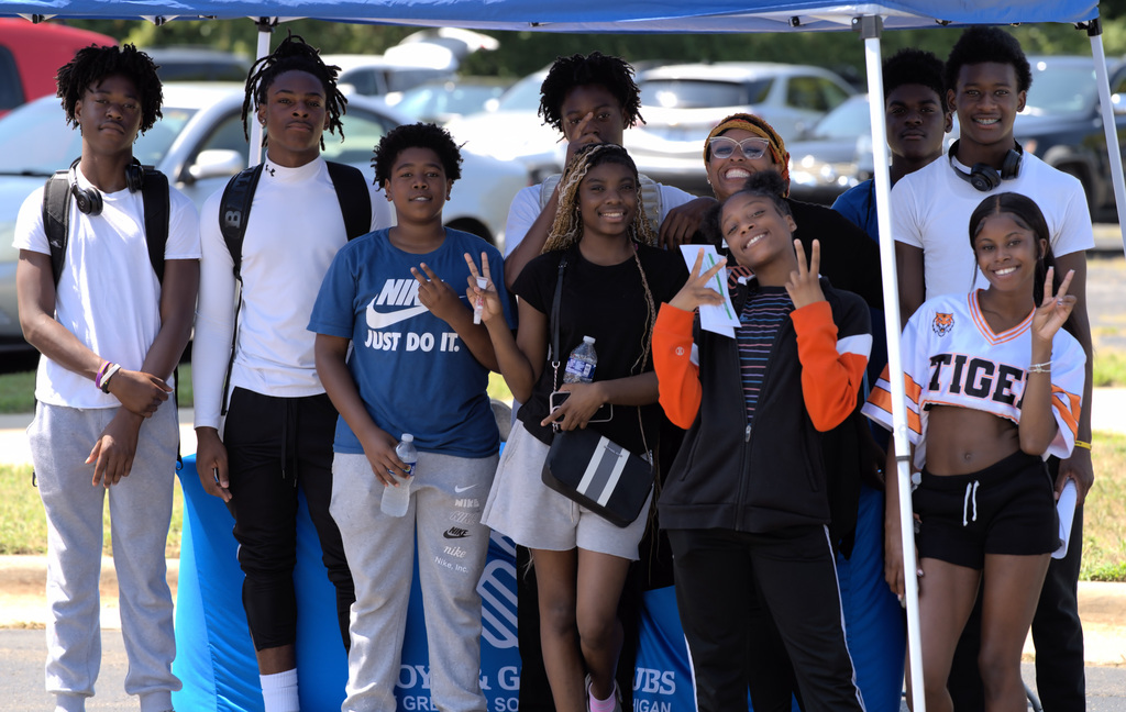 students smiling at Back to School bash