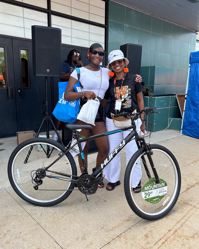 Cindy Goodson and high school bike winner