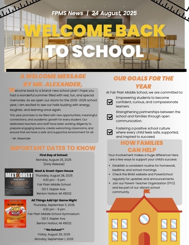 Fair Plain Middle School - August Newsletter