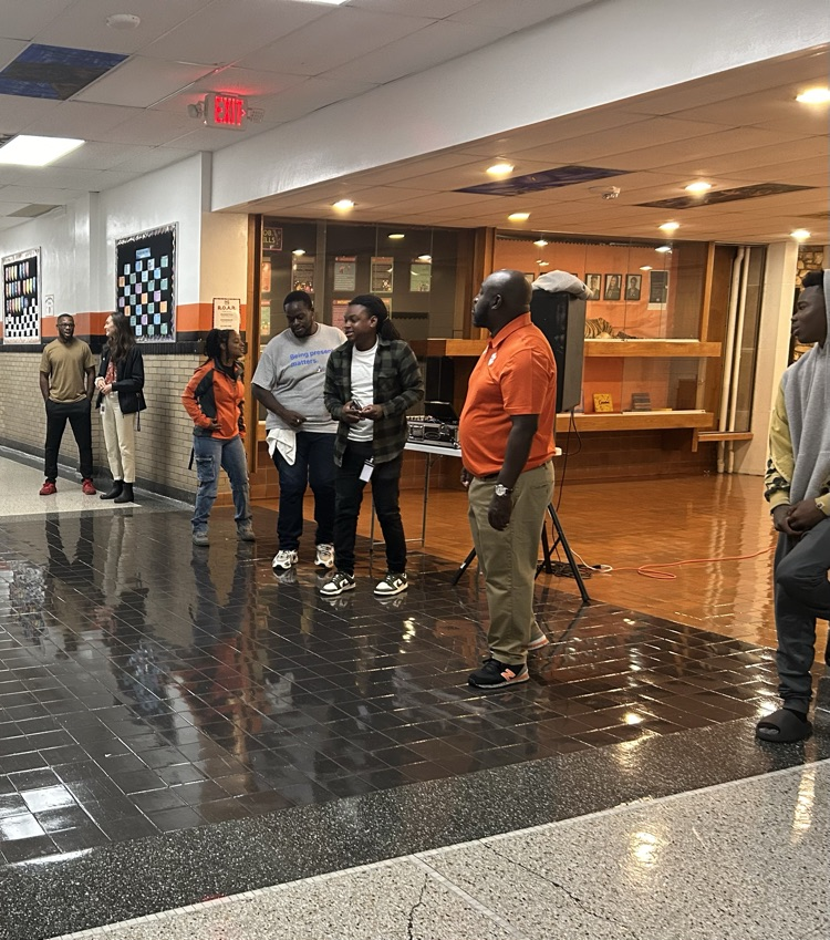 DJ and staff dancing at BHHS