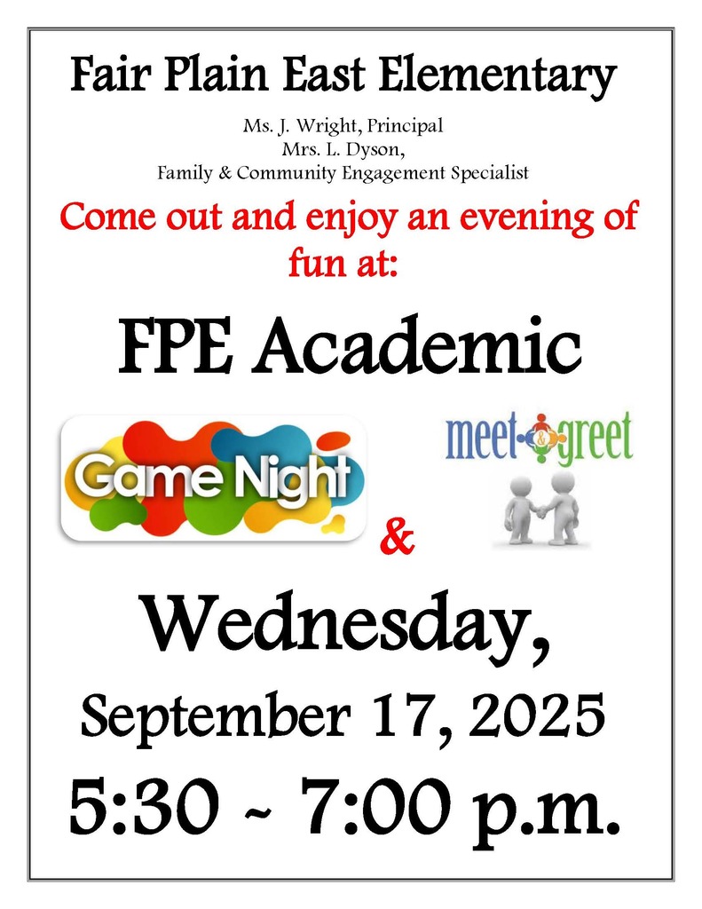 FPE Academic Game Night tonight at 5:30 to 7 p.m.