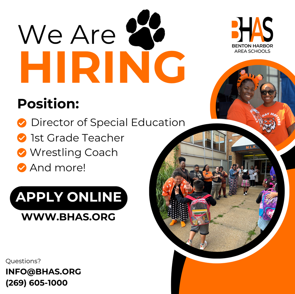 We are hiring! Apply online. Questions? Email info@bhas.org or call (269) 605-1000