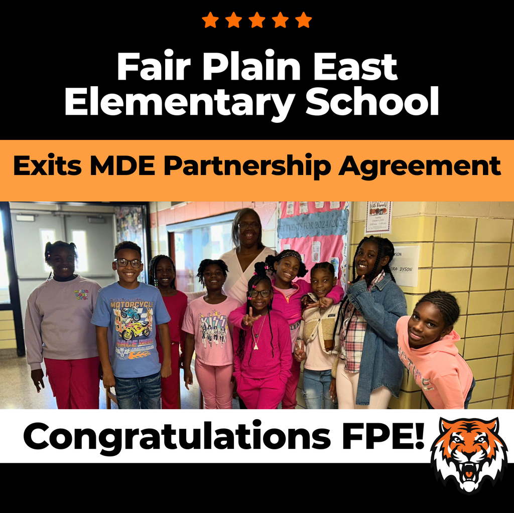 FPE Exits MDE Partnership Agreement. Group of students standing next to their teacher smiling and posing together