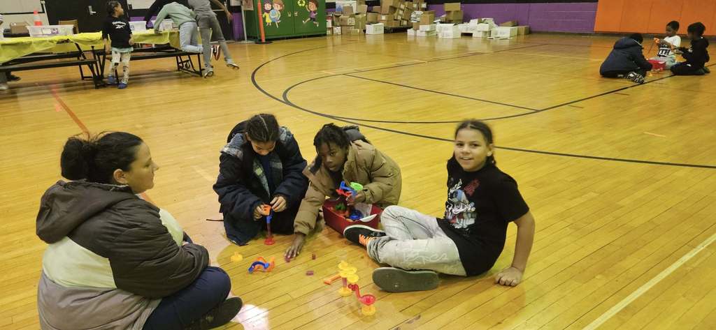 Families participating in MLKJ's STEM Night.