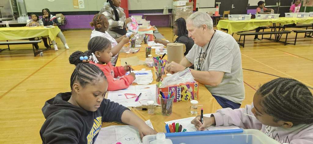 Families participating in MLKJ's STEM Night.