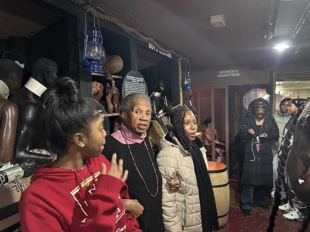 Benton Harbor High School's students at the The National Great Blacks In Wax Museum while on the Black College Tour.