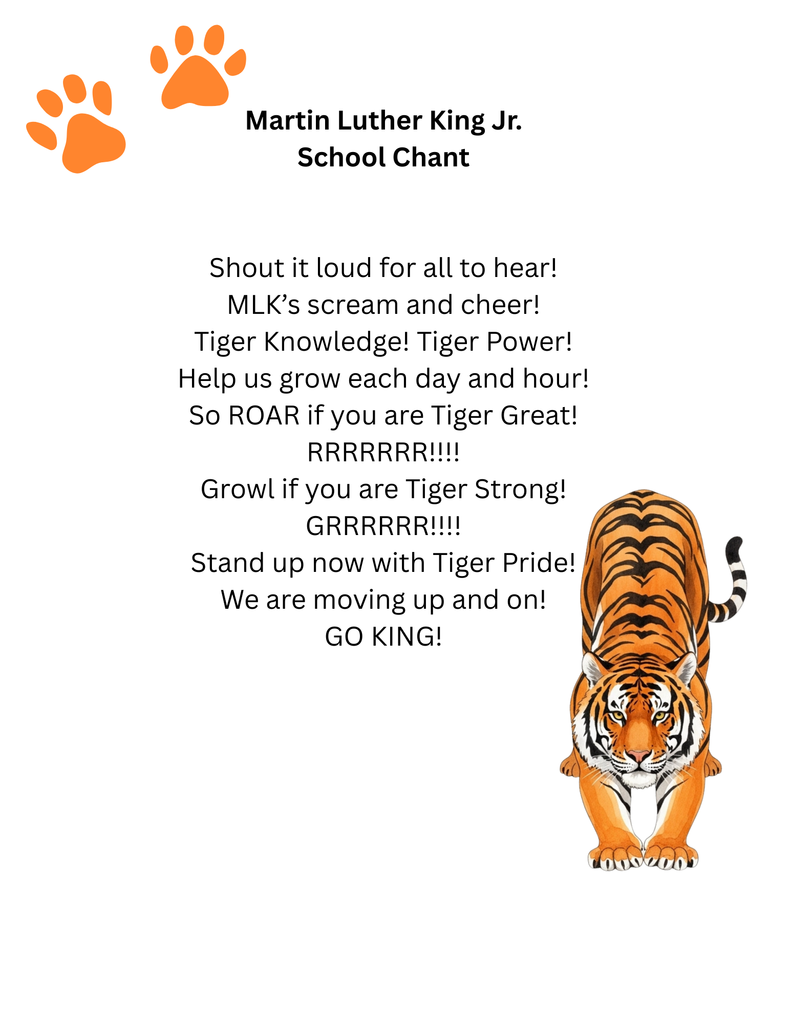 The school chant for MLK.
