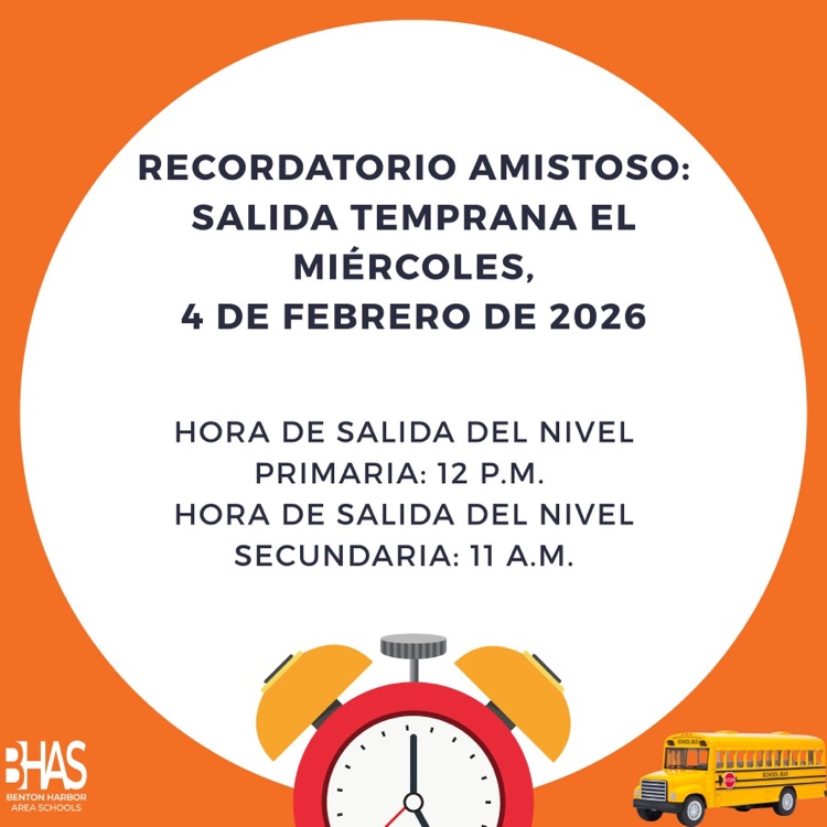 Salida temprana miercoles 4 de febrero  