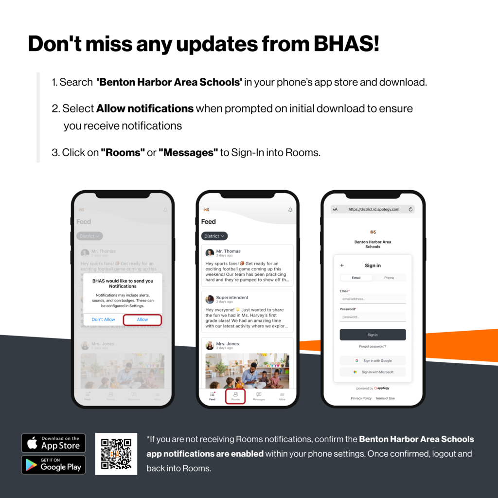 Don't miss any updates. Allow notifications from the BHAS mobile app. 