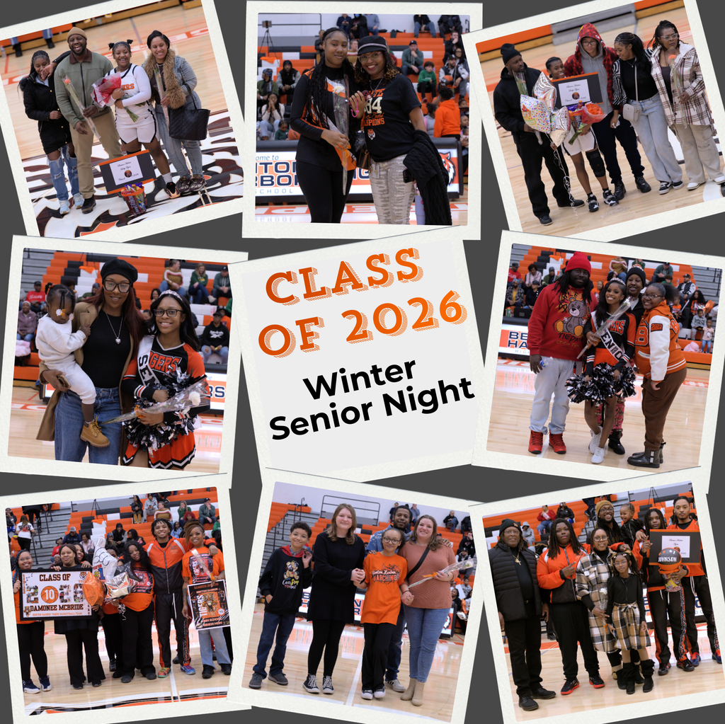 Winter Senior Night Collage of photos. Class of 2026