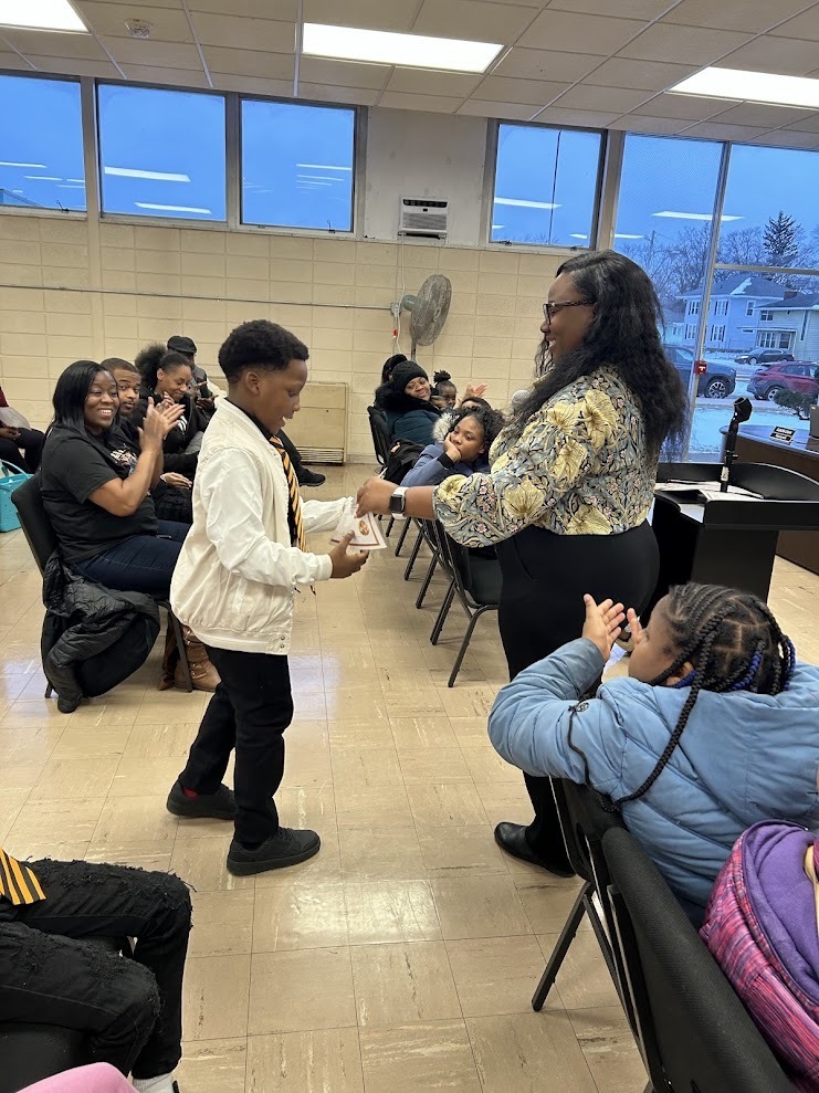 Students from MLKJ that scored within the 70th to 90th percentile on their NWEA received recognition for their accomplishment during the School Board Meeting.