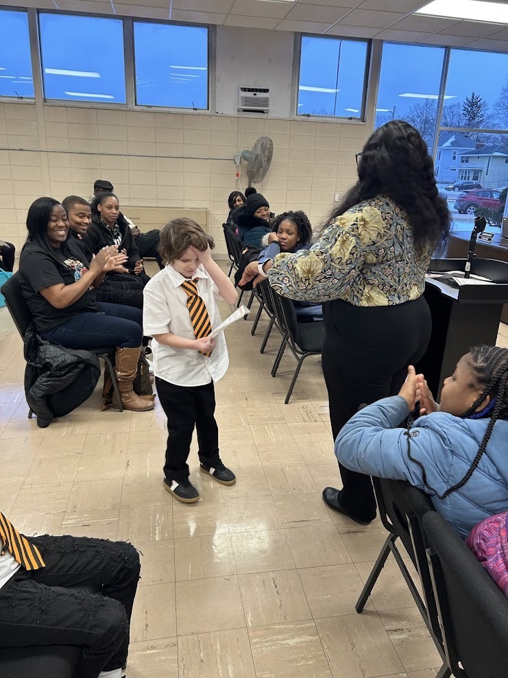 Students from MLKJ that scored within the 70th to 90th percentile on their NWEA received recognition for their accomplishment during the School Board Meeting.