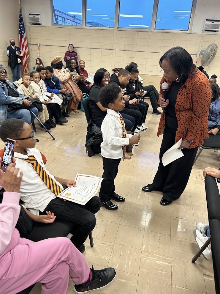 Students from MLKJ that scored within the 70th to 90th percentile on their NWEA received recognition for their accomplishment during the School Board Meeting.
