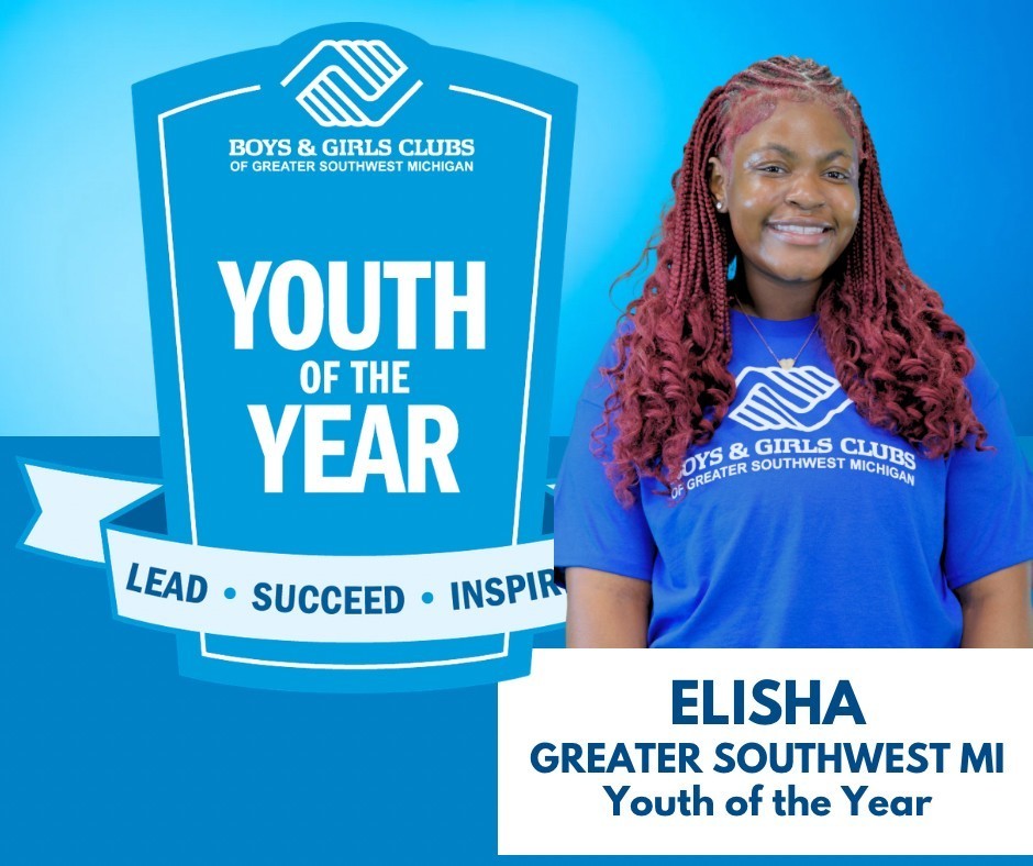 Elisha from BHHS earned the 2026 Youth of the Year for Boys & Girls Clubs of Greater Southwest Michigan and Ayden from FPE earned the 2026 Junior Youth of the Year for Boys & Girls Clubs of Greater Southwest Michigan! 