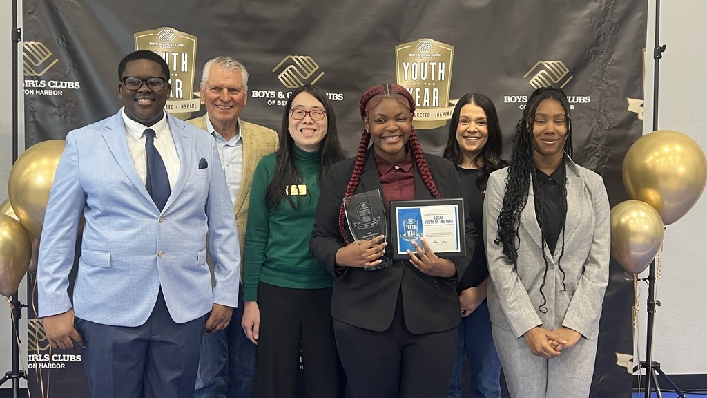 Elisha from BHHS earned the 2026 Youth of the Year for Boys & Girls Clubs of Greater Southwest Michigan and Ayden from FPE earned the 2026 Junior Youth of the Year for Boys & Girls Clubs of Greater Southwest Michigan! 
