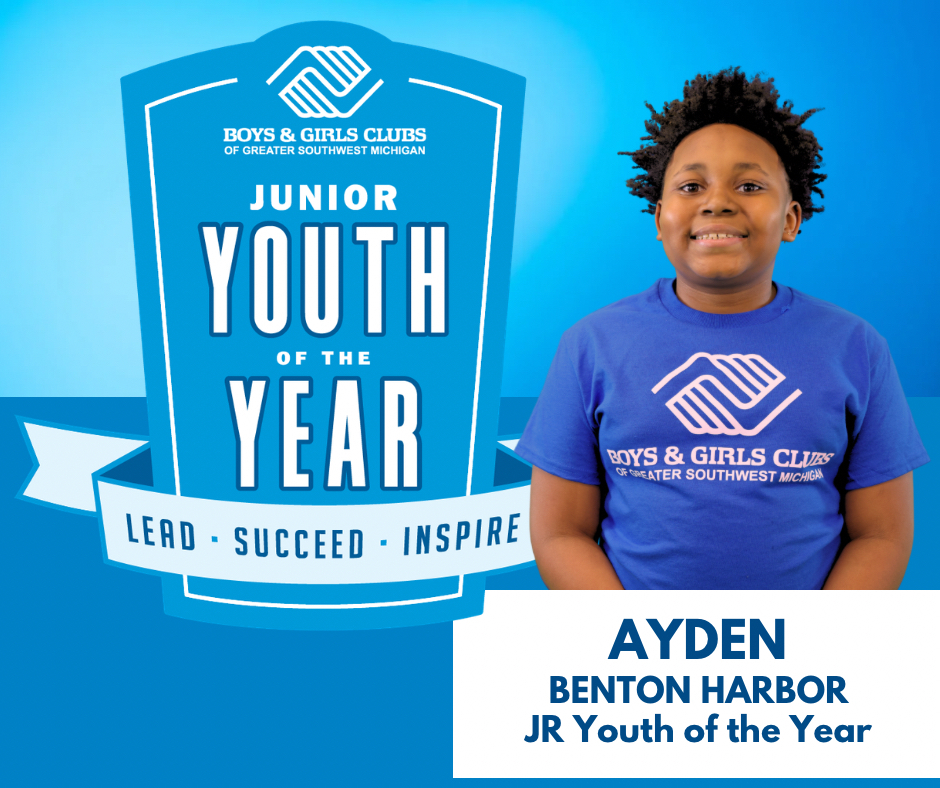 Elisha from BHHS earned the 2026 Youth of the Year for Boys & Girls Clubs of Greater Southwest Michigan and Ayden from FPE earned the 2026 Junior Youth of the Year for Boys & Girls Clubs of Greater Southwest Michigan! 